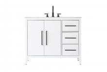 Elegant VF29342WH - 42 Inch Single Bathroom Vanity In White