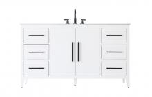 Elegant VF29360WH - 60 Inch Single Bathroom Vanity In White