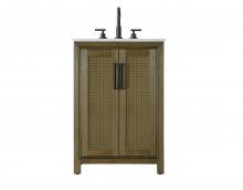 Elegant VF29524HO - 24 Inch Single Bathroom Vanity In Hazel Oak