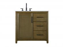 Elegant VF29536HO - 36 Inch Single Bathroom Vanity In Hazel Oak