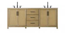 Elegant VF29584DLO - 84 Inch Double Bathroom Vanity In Linen Oak