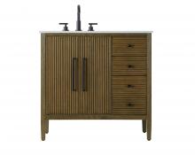 Elegant VF29636HO - 36 inch Single Bathroom Vanity in Hazel Oak