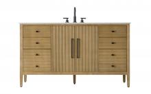 Elegant VF29660LO - 60 inch Single Bathroom Vanity in Linen Oak