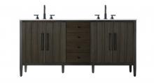 Elegant VF29672DCO - 72 inch Double Bathroom Vanity inChocolate Oak