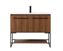 Elegant VF42040WB - 40 Inch Single Bathroom Vanity in Walnut Brown