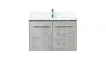 Elegant VF44530MCG-BS - 30 Inch Single Bathroom Vanity in Concrete Grey with Backsplash