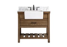 Elegant VF60136DW-BS - 36 inch Single bathroom vanity in driftwood with backsplash