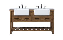 Elegant VF60160DDW - 60 inch double bathroom vanity in driftwood