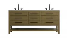 Elegant VF60572DMCB - 72 inch Double Bathroom Vanity in Chestnut Brown