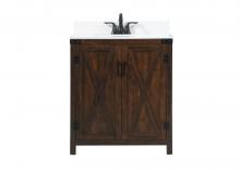 Elegant VF90230EX-BS - 30 Inch Single Bathroom Vanity in Expresso with Backsplash