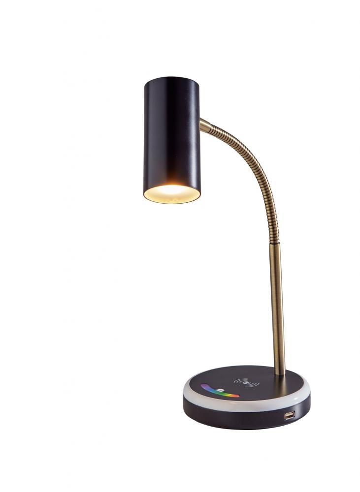 Shayne LED Wireless Charging Desk Lamp- Black