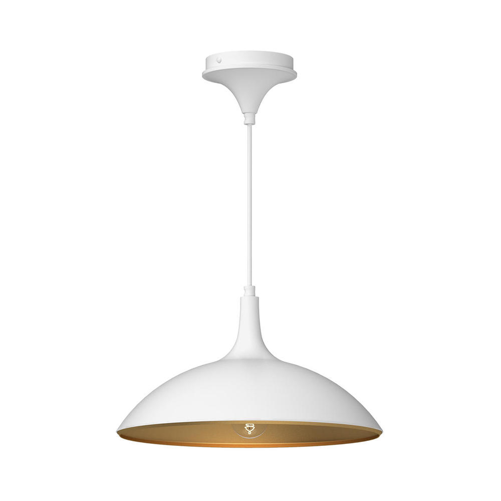 Abel 14-in White 1 Light Pendant