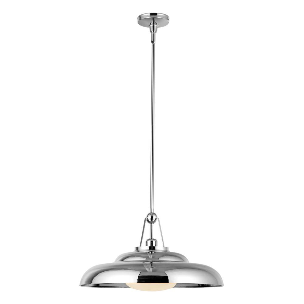 Palmetto 20-in Polished Nickel/Glossy Opal 1 Light Pendant