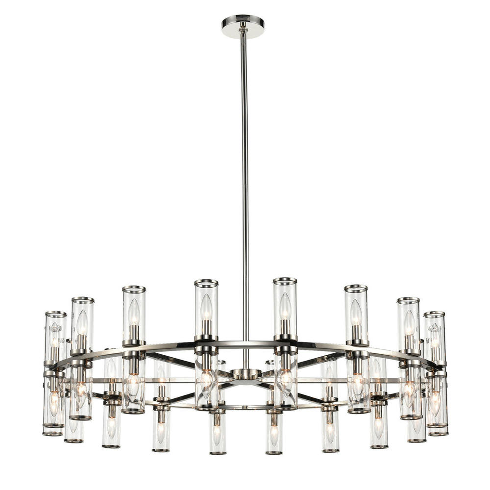 Revolve Clear Glass/Polished Nickel 36 Lights Chandeliers