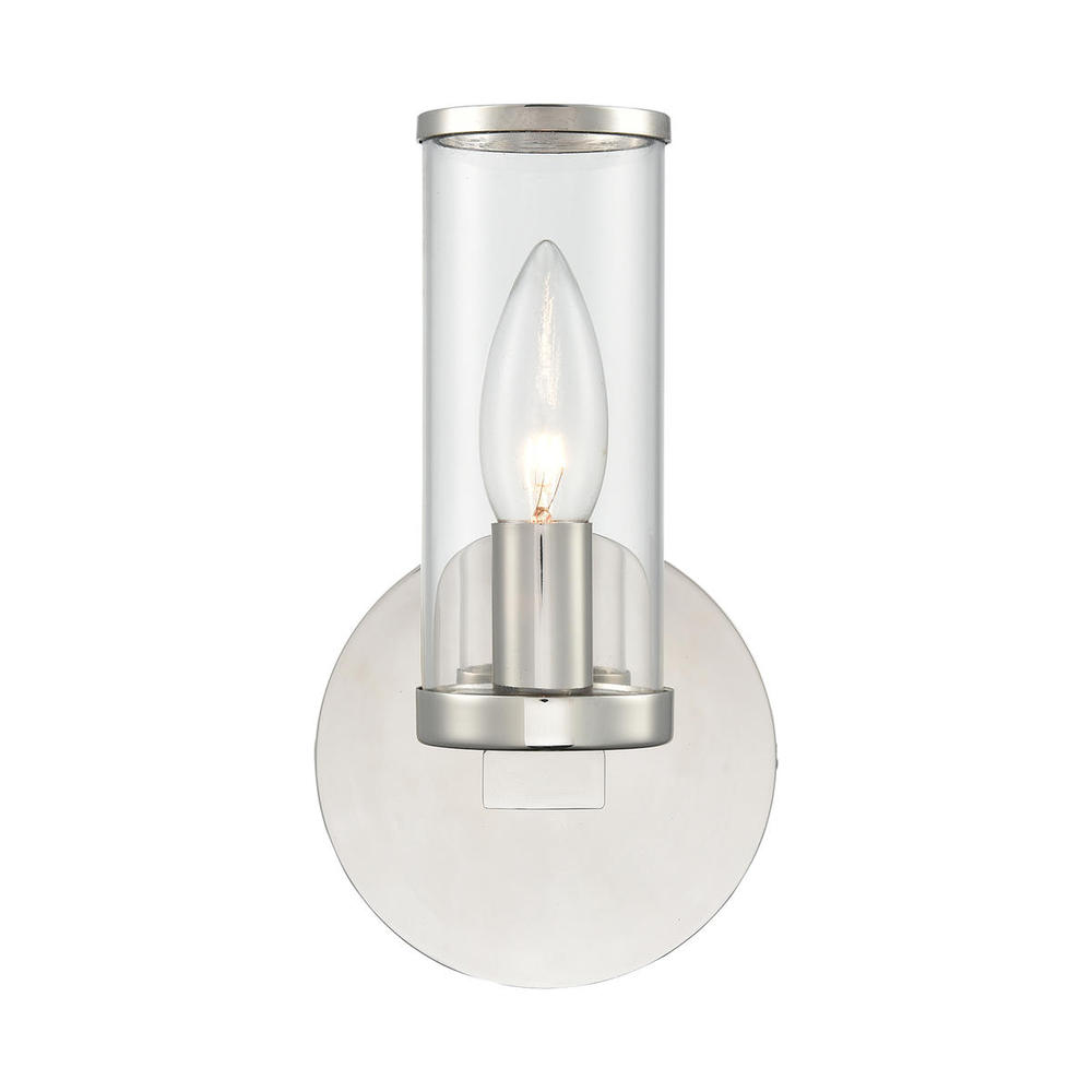Revolve Clear Glass/Polished Nickel 1 Light Wall/Vanity