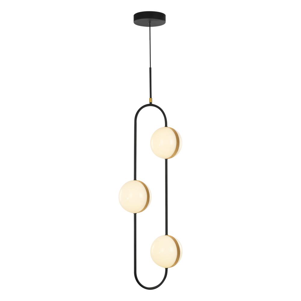 Tagliato 3 Head Matte Black/Brushed Gold LED Pendant