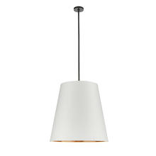 Alora Lighting PD311025UBWG - Calor 25-in Urban Bronze/White Linen With Gold Parchment 3 Lights Pendant