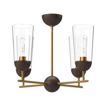 Alora Lighting CH542324AGWT - Emil 25-in Aged Gold/Walnut 4 Lights Chandeliers