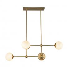 Alora Lighting CH407342BGGO - Fiore 42-in Brushed Gold/Glossy Opal Glass 4 Lights Chandelier