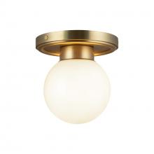 Alora Lighting SF407306BGGO - Fiore 6-in Brushed Gold/Glossy Opal Glass 1 Light Semi-Flush