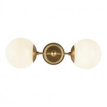 Alora Lighting WV407618BGGO - Fiore 18-in Brushed Gold/Glossy Opal Glass 2 Lights Wall Vanity