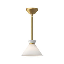 Alora Lighting PD470108BGGO - Halston 8-in Brushed Gold/Glossy Opal Glass 1 Light Pendant