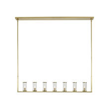 Alora Lighting LP309007NBCG - Revolve Clear Glass/Natural Brass 7 Lights Linear Pendant
