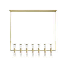 Alora Lighting LP309077NBCG - Revolve Clear Glass/Natural Brass 14 Lights Linear Pendant