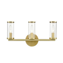 Alora Lighting WV309033NBCG - Revolve Clear Glass/Natural Brass 3 Lights Wall/Vanity