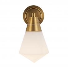 Alora Lighting WV348106VBOP - Willard 6-in Vintage Brass/Opal Matte Glass 1 Light Wall/Vanity