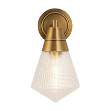 Alora Lighting WV348106VBPG - Willard 6-in Vintage Brass/Prismatic Glass 1 Light Wall/Vanity