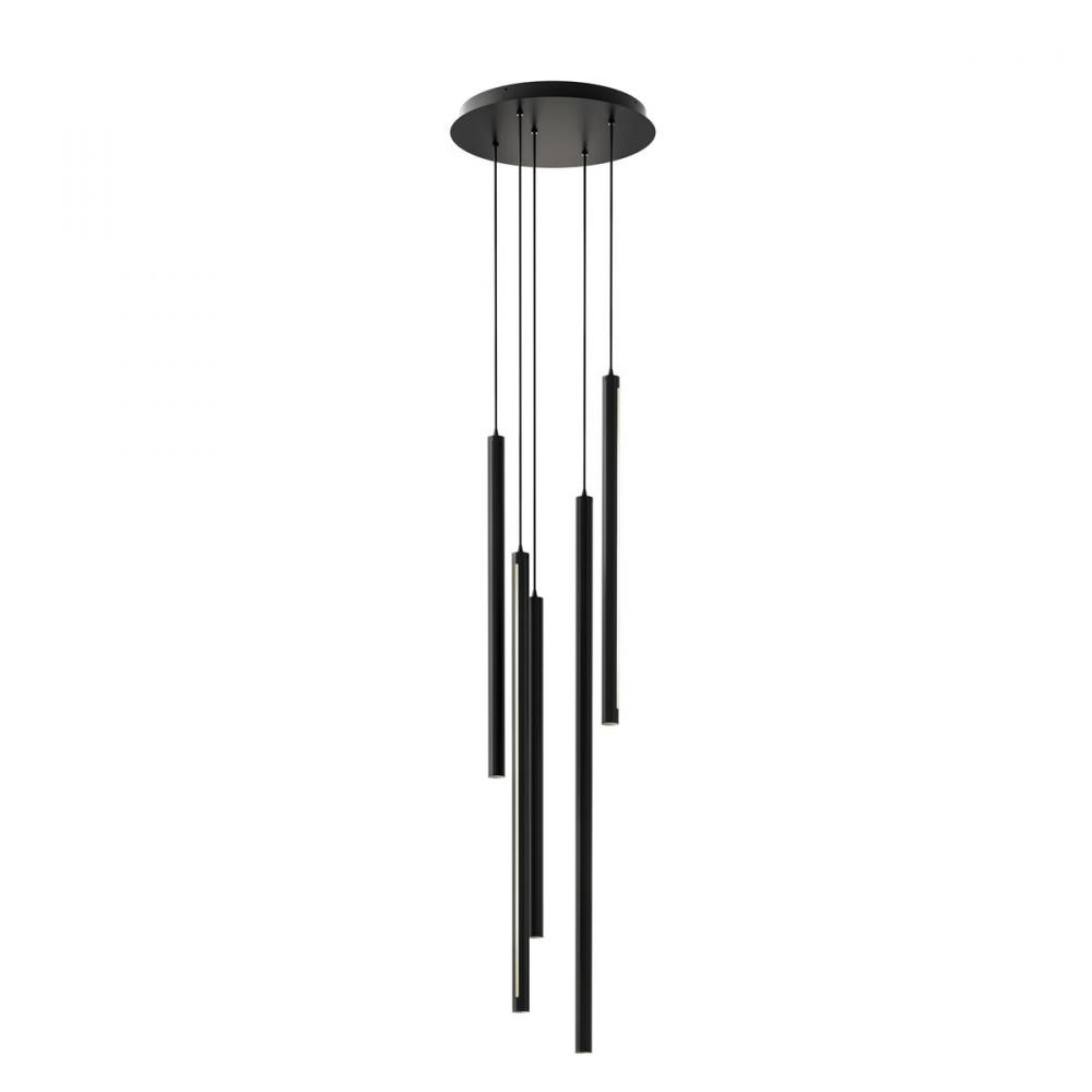 5 Light Round CCT LED Duo - Light Cylinder Pendant Cluster