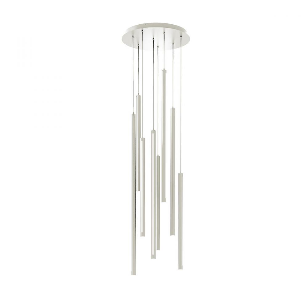 8 Light Round CCT LED Duo - Light Cylinder Pendant Cluster