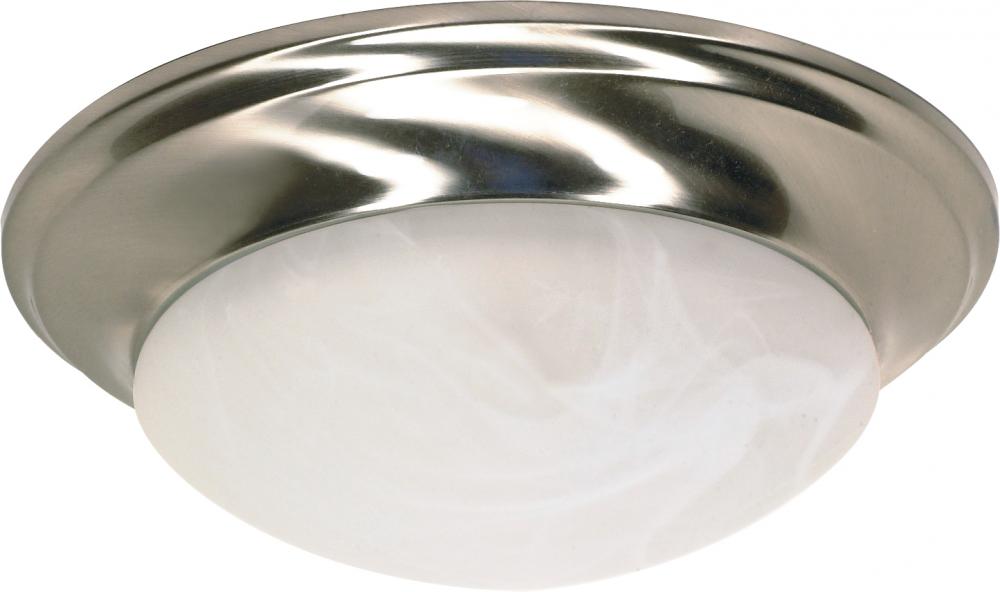 1 Light - 12" - Flush Mount - Twist & Lock with Alabaster Glass; Color retail packaging