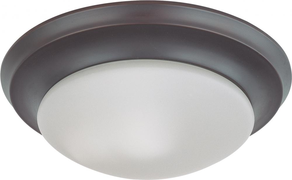 1 Light 12" Flush Mount Twist & Lock with Frosted White Glass; Color retail packaging