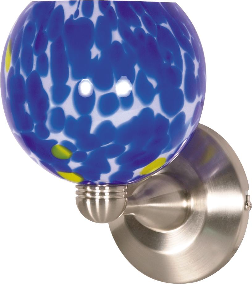 1 Light - 6" - Halogen Wall Fixture - Caspian Blue Sphere