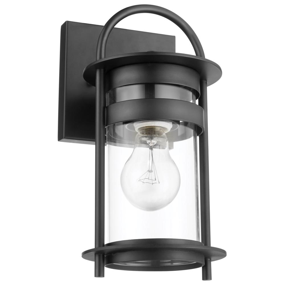 Bracer; 1 Light; Small Wall Lantern; Matte Black Finish with Clear Glass