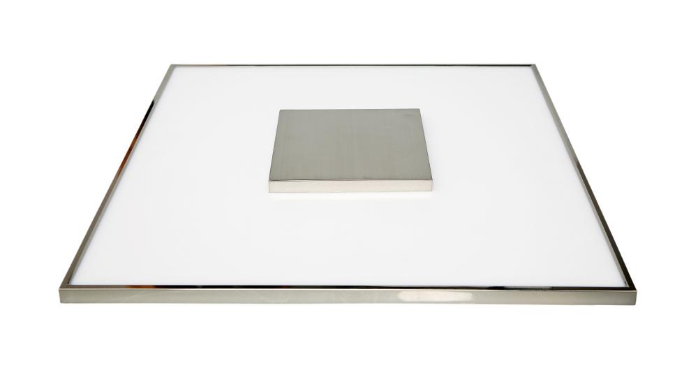 31.5 watt; 17" Flush Mount LED Fixture; Square Shape; Brushed Nickel Finish