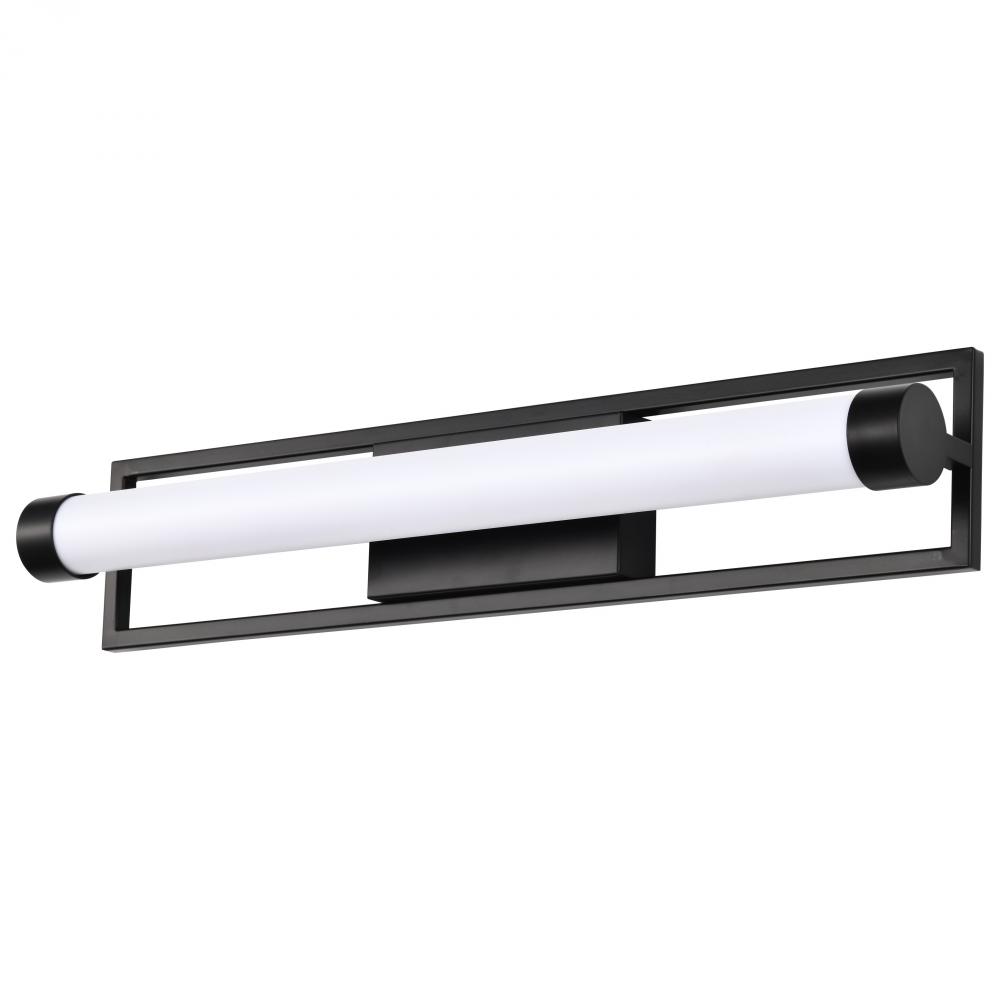 Canal LED Medium Vanity; Matte Black Finish; White Acrylic Lens