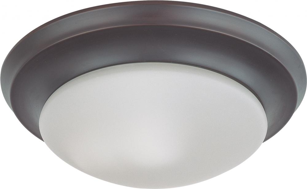 12'' - LED Flush with Frosted Glass- Mahogany Bronze Finish- 120-277V