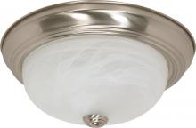 Nuvo 60/198 - 2 Light - 13" Flush with Alabaster Glass - Brushed Nickel Finish