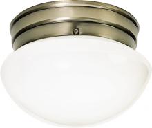 Nuvo 60/6114 - 1 Light - 8'' - Flush Mount - Small Antique Brass Mushroom; Color retail packaging
