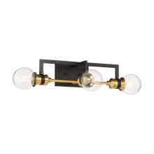 Nuvo 60/6973 - Intention - 3 Light Vanity - Warm Brass and Black Finish