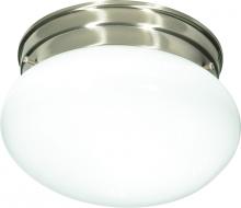 Nuvo SF76/601 - 1 Light - 8"Flush with White Glass - Brushed Nickel Finish