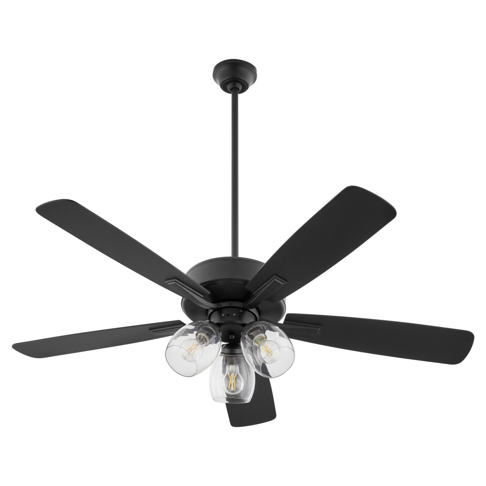 OVATION 3 LIGHT CLEAR GLASS - MATTE BLACK/WALNUT