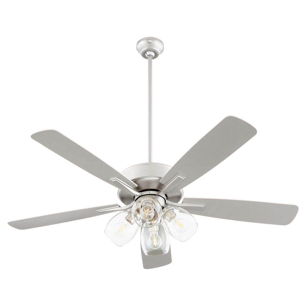 OVATION 4 LIGHT CLEAR GLASS - SATIN/WALNUT